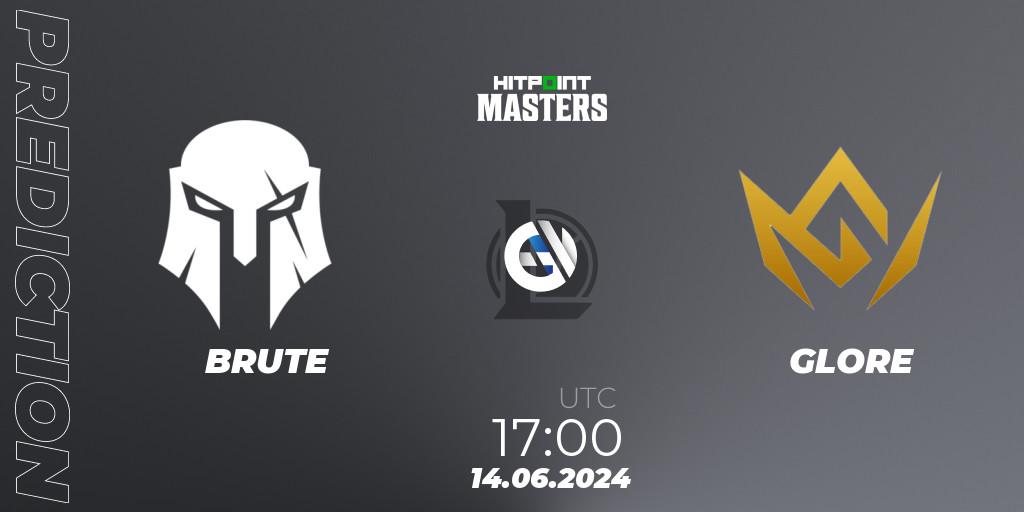 Pronóstico BRUTE - GLORE. 14.06.2024 at 17:00, LoL, Hitpoint Masters Summer 2024