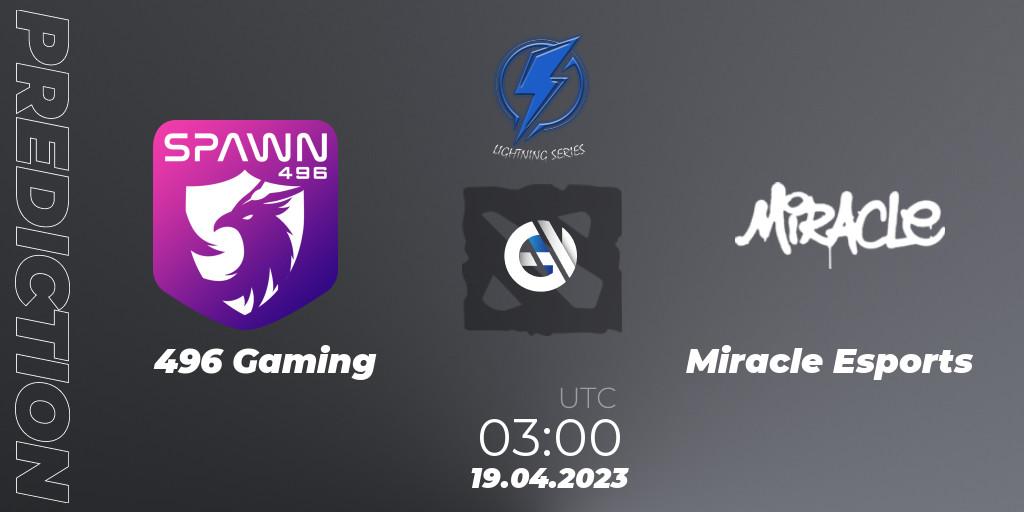 Pronóstico 496 Gaming - Miracle Esports. 19.04.23, Dota 2, Lightning Series