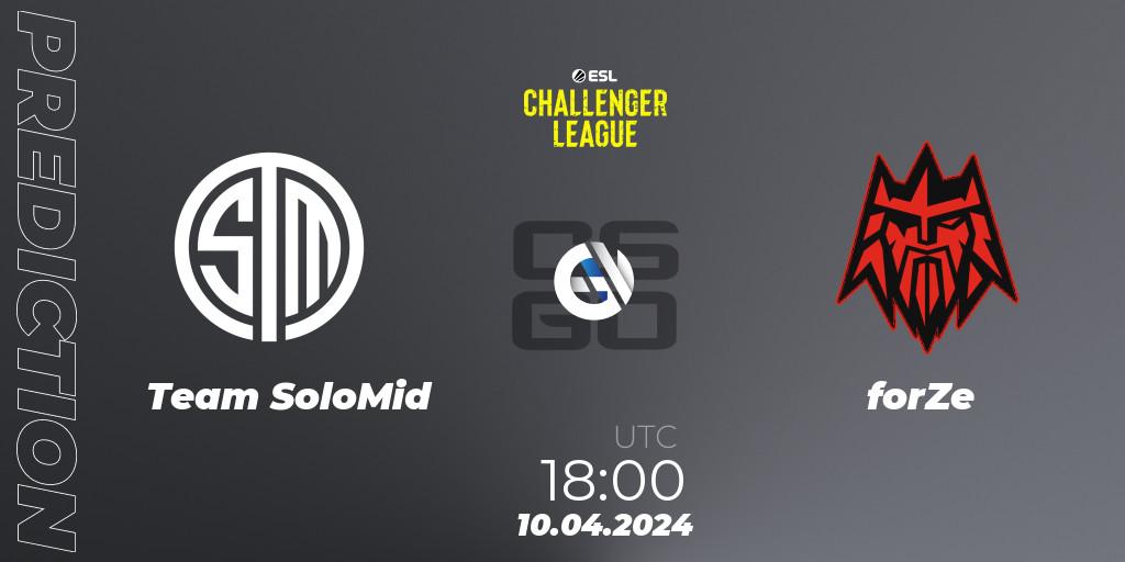 Pronóstico Team SoloMid - forZe. 10.04.24, CS2 (CS:GO), ESL Challenger League Season 47: Europe