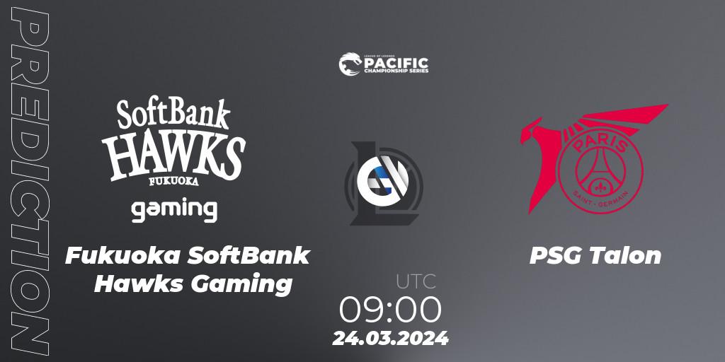 Pronóstico Fukuoka SoftBank Hawks Gaming - PSG Talon. 24.03.24, LoL, PCS Playoffs Spring 2024