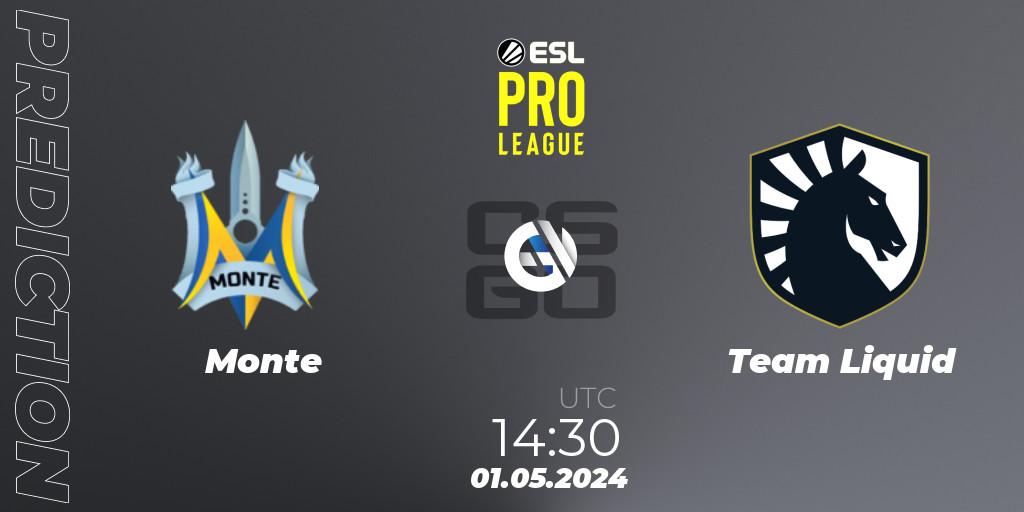 Pronóstico Monte - Team Liquid. 01.05.24, CS2 (CS:GO), ESL Pro League Season 19