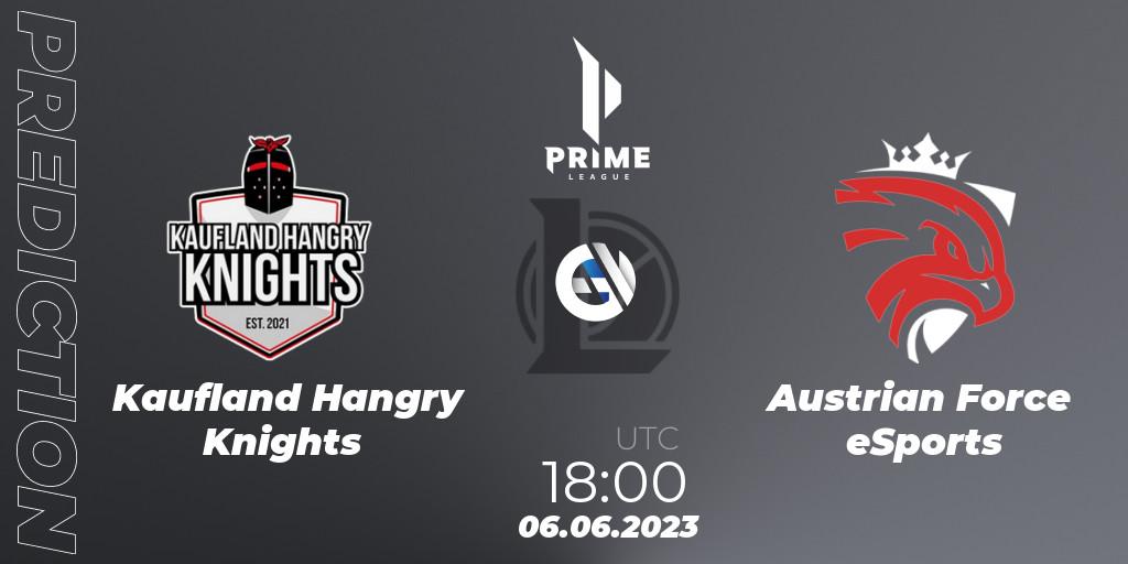 Pronóstico Kaufland Hangry Knights - Austrian Force eSports. 06.06.2023 at 18:00, LoL, Prime League 2nd Division Summer 2023
