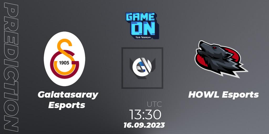 Pronóstico Galatasaray Esports - HOWL Esports. 16.09.2023 at 13:30, VALORANT, GAMEON VALORANT Tournament