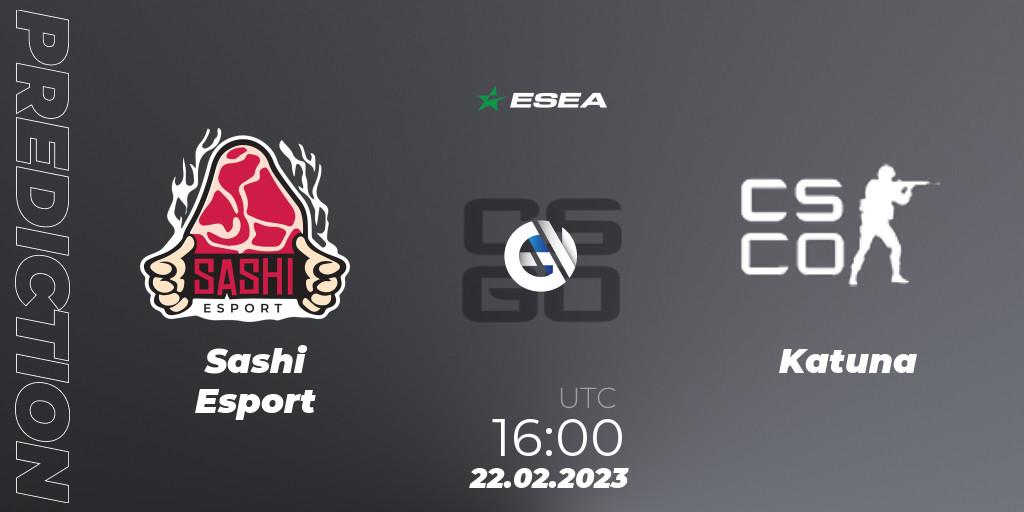 Pronóstico Sashi Esport - Tenstar. 22.02.2023 at 16:00, Counter-Strike (CS2), ESEA Season 44: Advanced Division - Europe