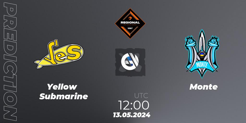 Pronóstico Yellow Submarine - Monte. 13.05.2024 at 12:20, Dota 2, RES Regional Series: EU #2