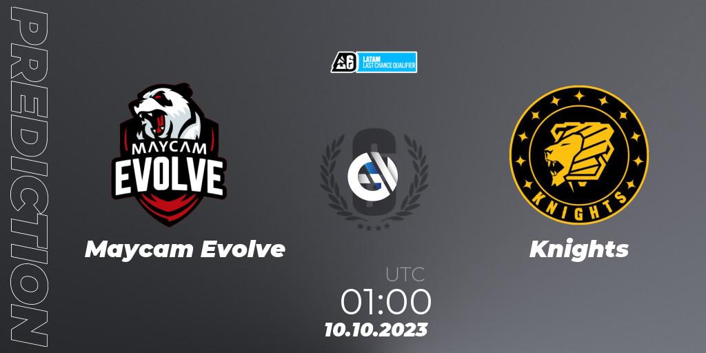 Pronóstico Maycam Evolve - Knights. 10.10.2023 at 01:00, Rainbow Six, LATAM League 2023 - Stage 2 - Last Chance Qualifier