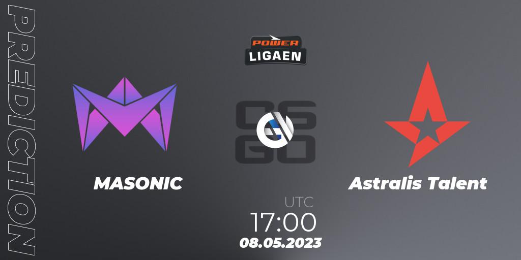 Pronóstico MASONIC - Astralis Talent. 08.05.2023 at 17:00, Counter-Strike (CS2), Dust2.dk Ligaen Season 23