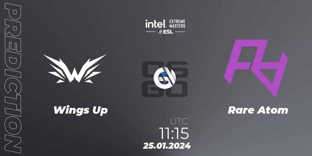 Pronóstico Wings Up - Rare Atom. 25.01.24, CS2 (CS:GO), Intel Extreme Masters China 2024: Asian Open Qualifier #2