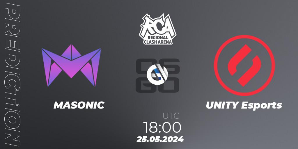 Pronóstico MASONIC - UNITY Esports. 25.05.2024 at 18:00, Counter-Strike (CS2), Regional Clash Arena Europe: Closed Qualifier