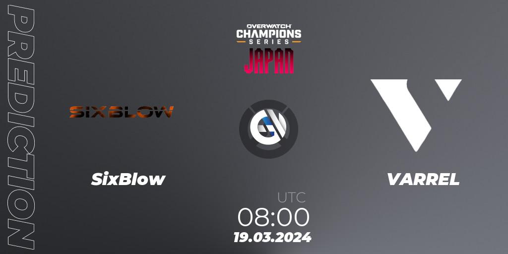 Pronóstico SixBlow - VARREL. 19.03.2024 at 09:00, Overwatch, Overwatch Champions Series 2024 - Stage 1 Japan