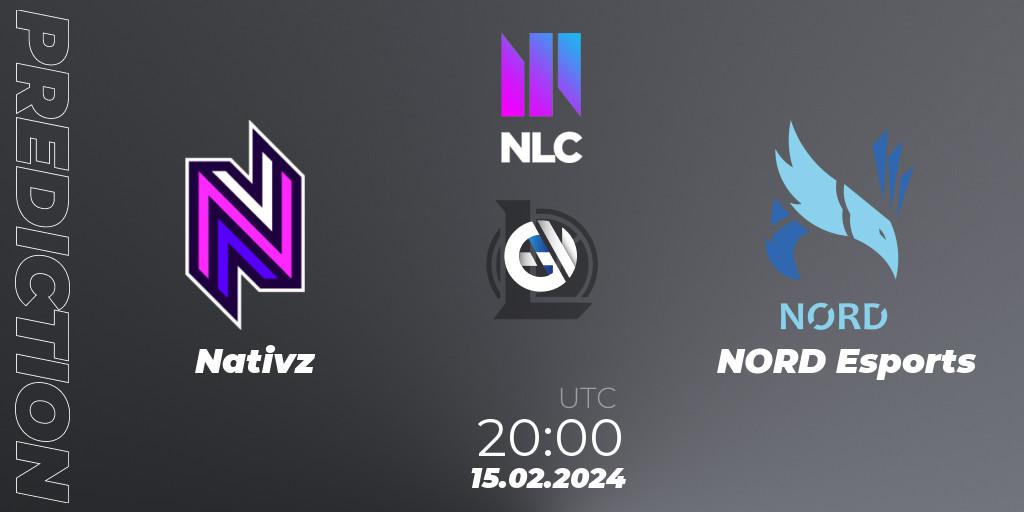 Pronóstico Nativz - NORD Esports. 15.02.24, LoL, NLC 1st Division Spring 2024