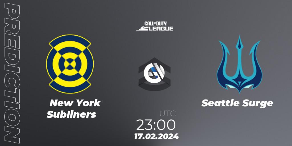 Pronóstico New York Subliners - Seattle Surge. 17.02.2024 at 23:00, Call of Duty, Call of Duty League 2024: Stage 2 Major Qualifiers