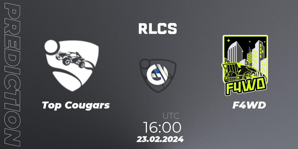 Pronóstico Top Cougars - F4WD. 23.02.2024 at 16:00, Rocket League, RLCS 2024 - Major 1: Europe Open Qualifier 2