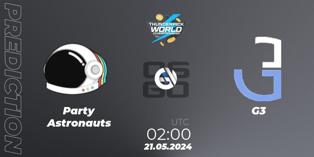 Pronóstico Party Astronauts - G3. 21.05.2024 at 02:20, Counter-Strike (CS2), Thunderpick World Championship 2024: North American Series #1