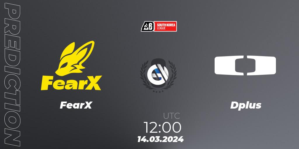 Pronóstico FearX - Dplus. 14.03.2024 at 12:00, Rainbow Six, South Korea League 2024 - Stage 1