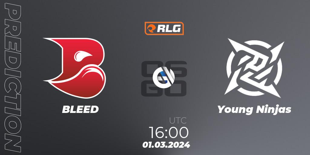 Pronóstico BLEED - Young Ninjas. 01.03.2024 at 16:00, Counter-Strike (CS2), RES European Series #1