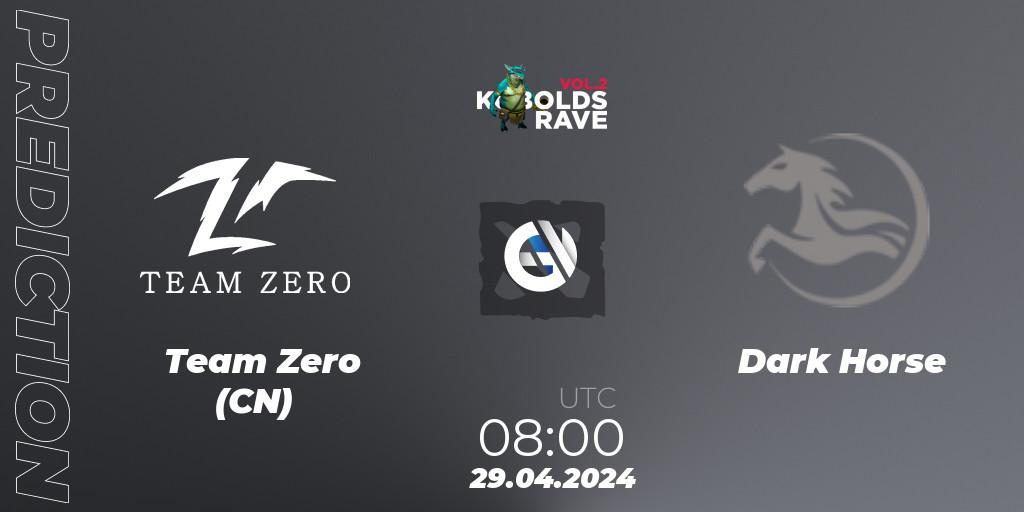 Pronóstico Team Zero (CN) - Dark Horse. 29.04.2024 at 08:00, Dota 2, Cringe Station Kobolds Rave 2
