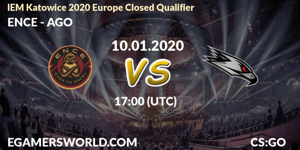 Pronóstico ENCE - AGO. 10.01.20, CS2 (CS:GO), IEM Katowice 2020 Europe Closed Qualifier