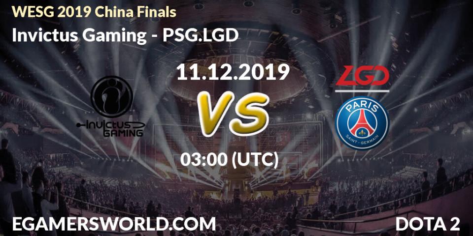 Pronóstico Invictus Gaming - PSG.LGD. 11.12.19, Dota 2, WESG 2019 China Finals