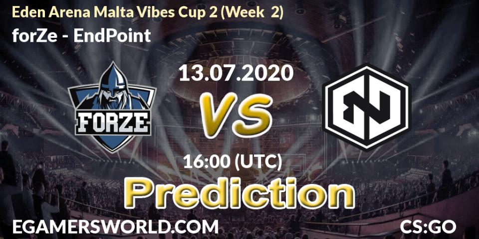 Pronóstico forZe - EndPoint. 13.07.20, CS2 (CS:GO), Eden Arena Malta Vibes Cup 2 (Week 2)