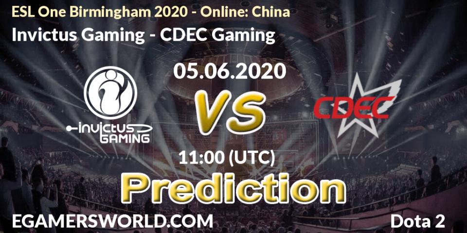 Pronóstico Invictus Gaming - CDEC Gaming. 05.06.20, Dota 2, ESL One Birmingham 2020 - Online: China