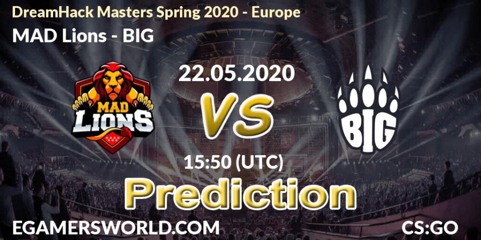 Pronóstico MAD Lions - BIG. 22.05.20, CS2 (CS:GO), DreamHack Masters Spring 2020 - Europe