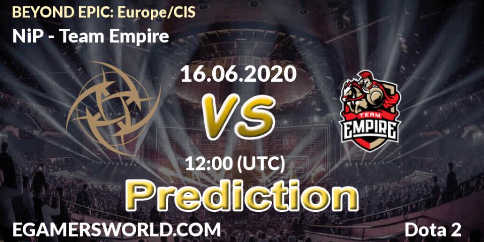 Pronóstico NiP - Team Empire. 16.06.20, Dota 2, BEYOND EPIC: Europe/CIS