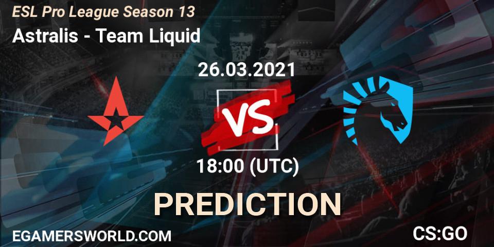 Pronóstico Astralis - Team Liquid. 26.03.21, CS2 (CS:GO), ESL Pro League Season 13