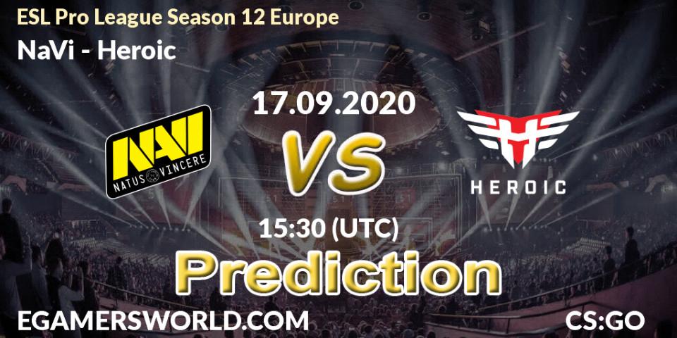 Pronóstico NaVi - Heroic. 17.09.20, CS2 (CS:GO), ESL Pro League Season 12 Europe