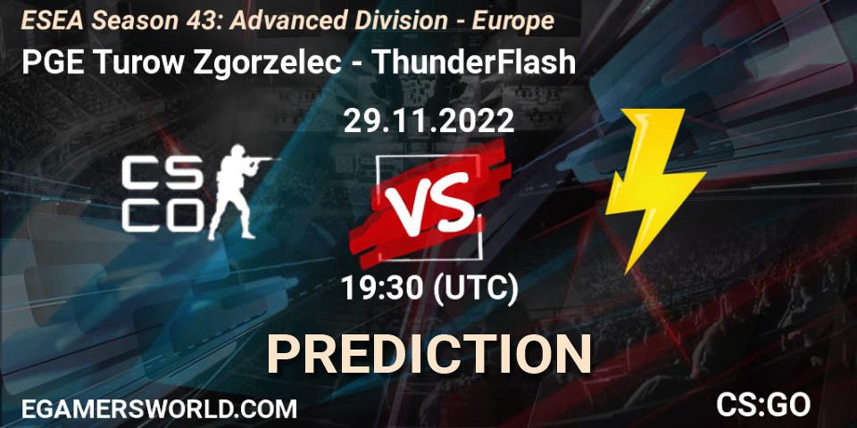 Pronóstico PGE Turow Zgorzelec - ThunderFlash. 29.11.22, CS2 (CS:GO), ESEA Season 43: Advanced Division - Europe