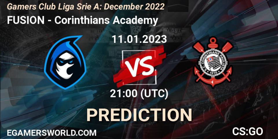 Pronóstico FUSION - Corinthians Academy. 11.01.23, CS2 (CS:GO), Gamers Club Liga Série A: December 2022