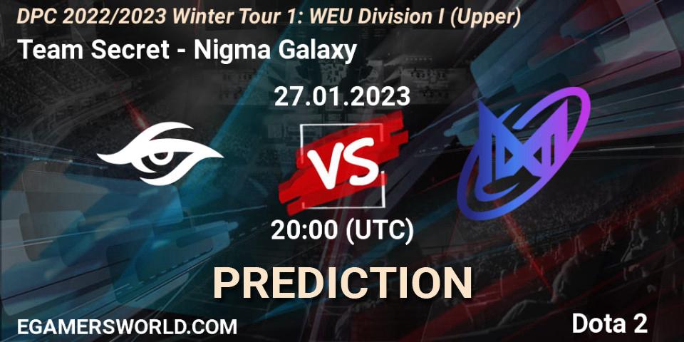 Pronóstico Team Secret - Nigma Galaxy. 27.01.23, Dota 2, DPC 2022/2023 Winter Tour 1: WEU Division I (Upper)