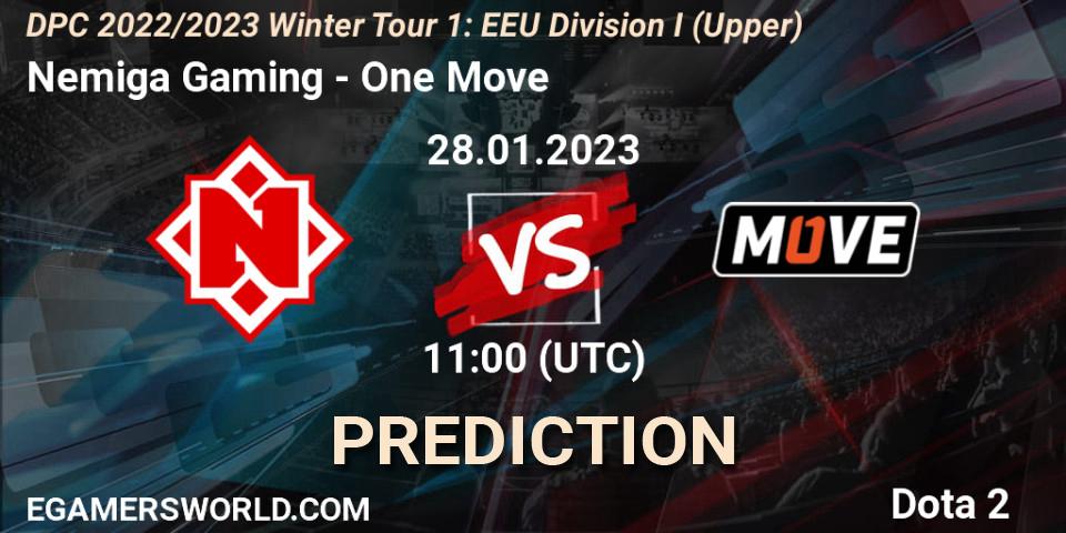 Pronóstico Nemiga Gaming - One Move. 28.01.23, Dota 2, DPC 2022/2023 Winter Tour 1: EEU Division I (Upper)