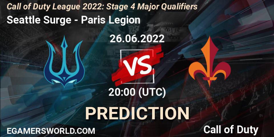 Pronóstico Seattle Surge - Paris Legion. 26.06.22, Call of Duty, Call of Duty League 2022: Stage 4