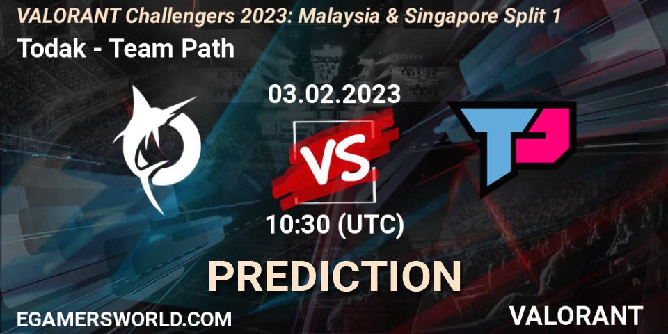 Pronóstico Todak - Team Path. 03.02.23, VALORANT, VALORANT Challengers 2023: Malaysia & Singapore Split 1