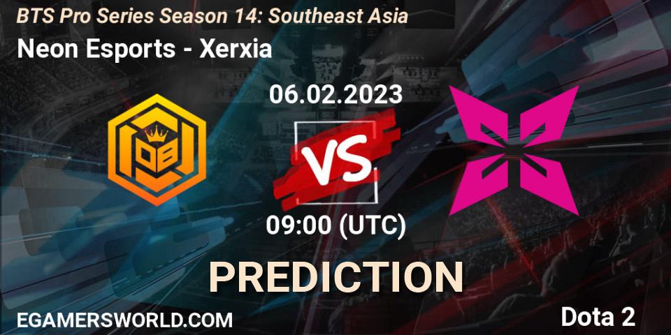 Pronóstico Neon Esports - Xerxia. 06.02.23, Dota 2, BTS Pro Series Season 14: Southeast Asia
