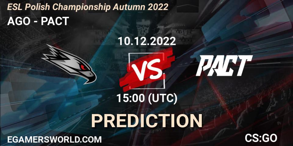 Pronóstico AGO - PACT. 10.12.22, CS2 (CS:GO), ESL Polish Championship Autumn 2022