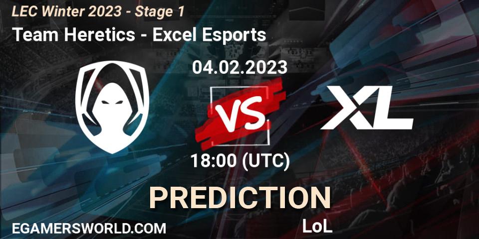 Pronóstico Team Heretics - Excel Esports. 04.02.23, LoL, LEC Winter 2023 - Stage 1
