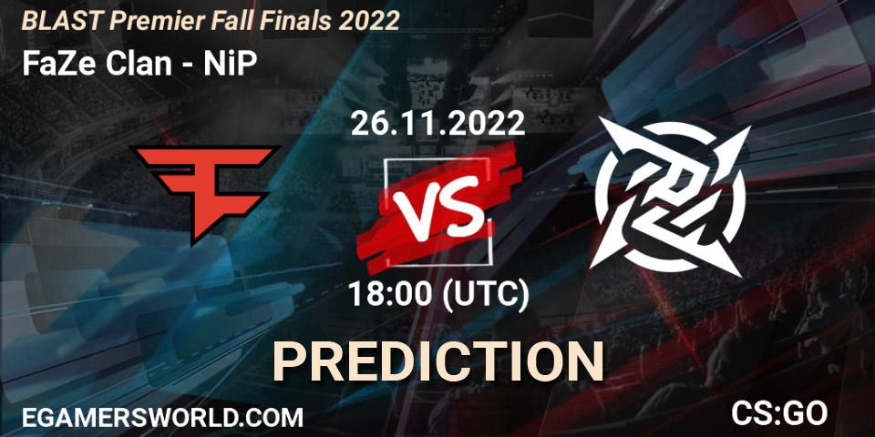 Pronóstico FaZe Clan - NiP. 26.11.22, CS2 (CS:GO), BLAST Premier Fall Finals 2022