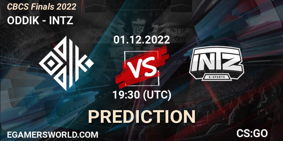 Pronóstico ODDIK - INTZ. 01.12.22, CS2 (CS:GO), CBCS Finals 2022