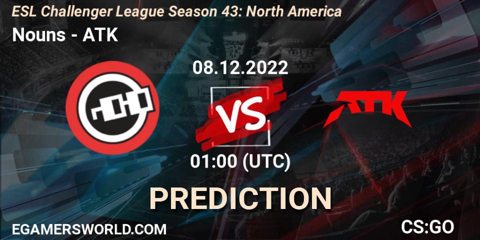 Pronóstico Nouns - ATK. 08.12.22, CS2 (CS:GO), ESL Challenger League Season 43: North America