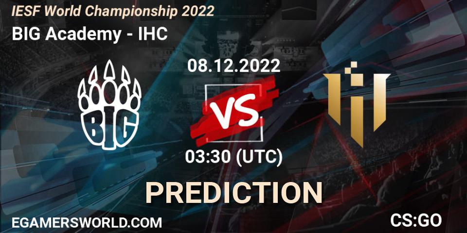 Pronóstico BIG Academy - IHC. 09.12.22, CS2 (CS:GO), IESF World Championship 2022