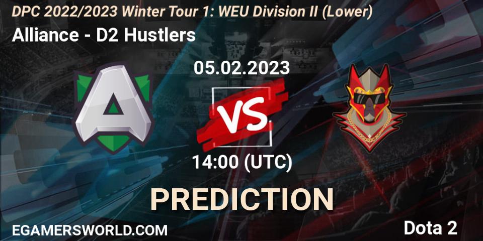 Pronóstico Alliance - D2 Hustlers. 05.02.23, Dota 2, DPC 2022/2023 Winter Tour 1: WEU Division II (Lower)