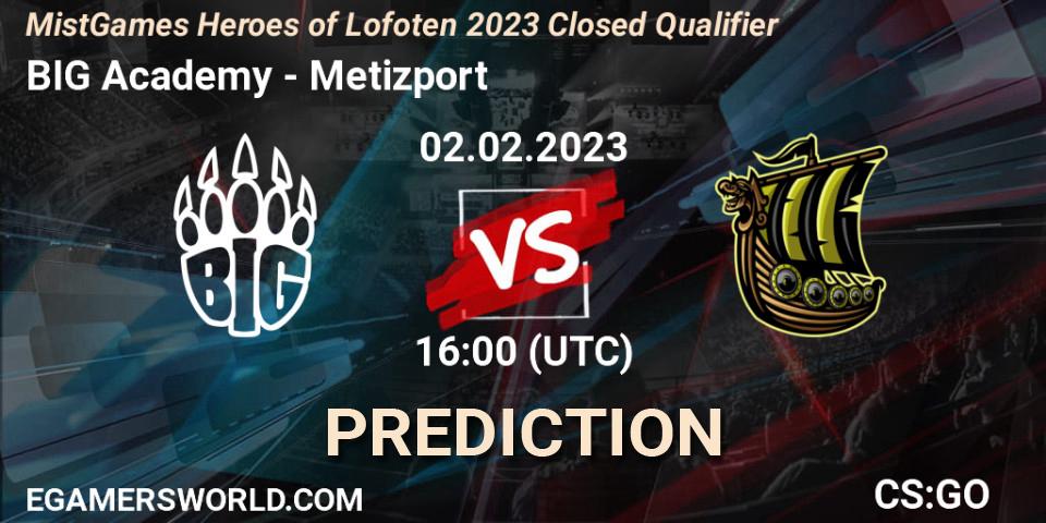 Pronóstico BIG Academy - Metizport. 02.02.23, CS2 (CS:GO), MistGames Heroes of Lofoten: Closed Qualifier