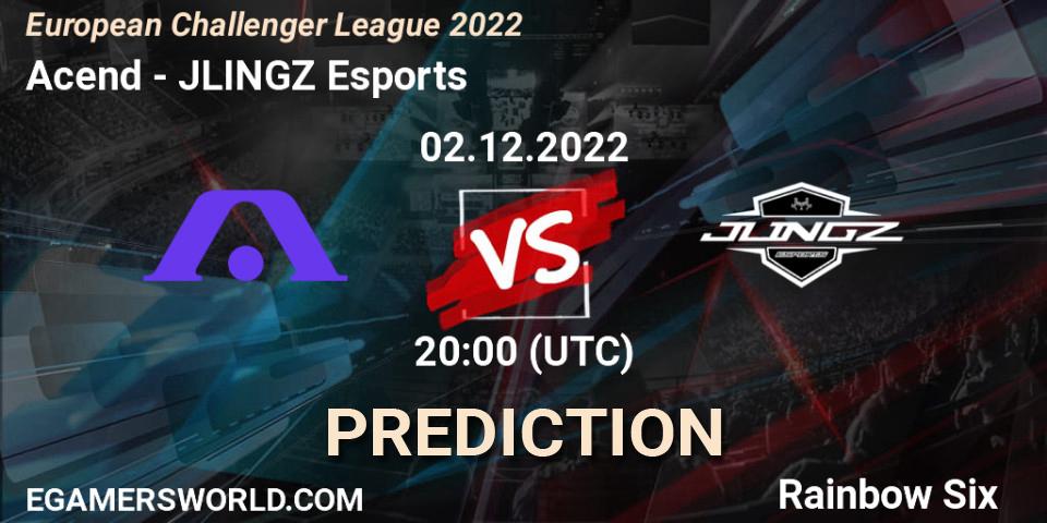 Pronóstico Acend - JLINGZ Esports. 02.12.22, Rainbow Six, European Challenger League 2022