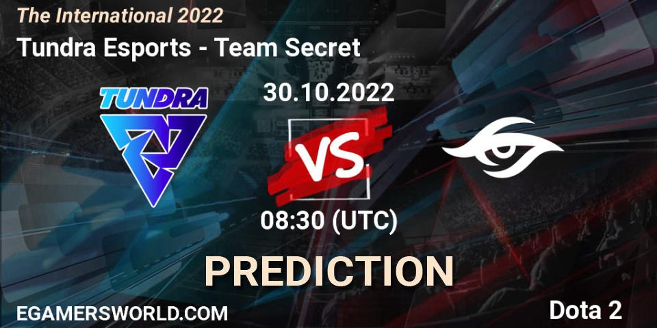 Pronóstico Tundra Esports - Team Secret. 30.10.22, Dota 2, The International 2022