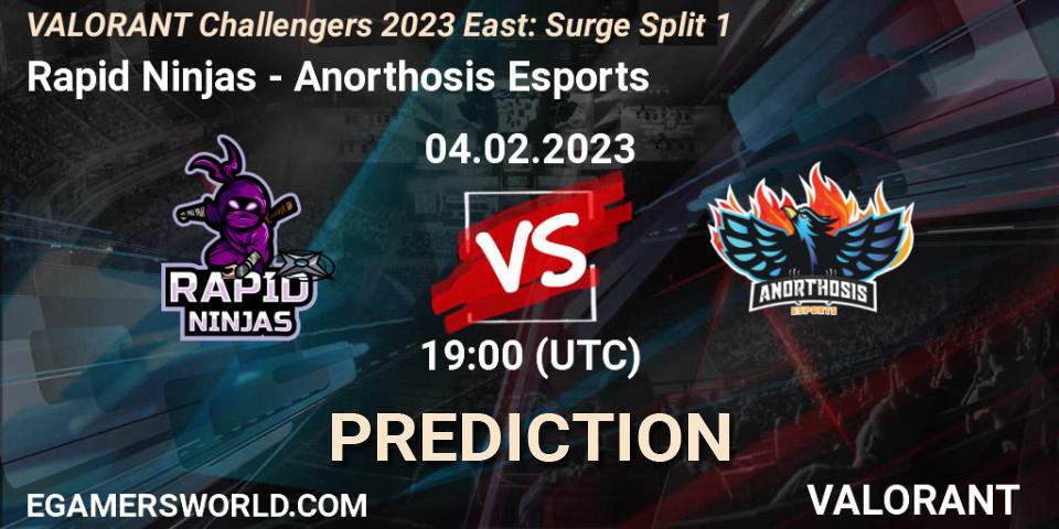 Pronóstico Rapid Ninjas - Anorthosis Esports. 04.02.23, VALORANT, VALORANT Challengers 2023 East: Surge Split 1