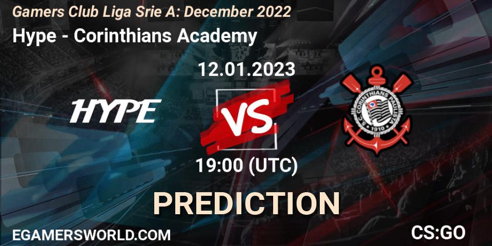 Pronóstico Hype - Corinthians Academy. 12.01.23, CS2 (CS:GO), Gamers Club Liga Série A: December 2022