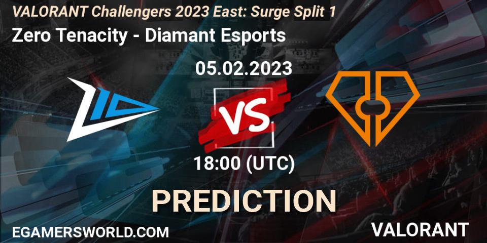 Pronóstico Zero Tenacity - Diamant Esports. 05.02.23, VALORANT, VALORANT Challengers 2023 East: Surge Split 1