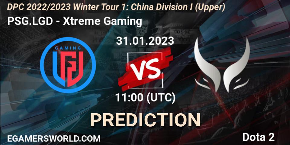 Pronóstico PSG.LGD - Xtreme Gaming. 31.01.23, Dota 2, DPC 2022/2023 Winter Tour 1: CN Division I (Upper)
